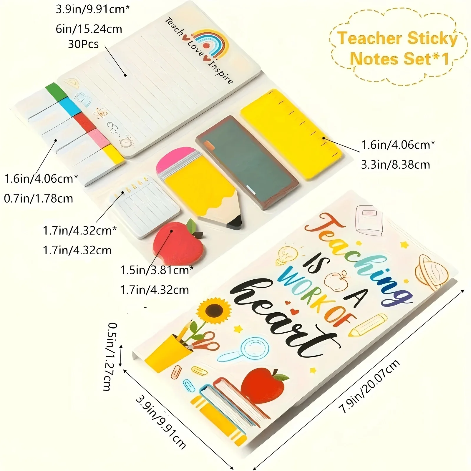 Creative Teacher Note Combination Cartoon English N-time Stickers Tear Color Special-shaped Student Notes Notepads Note Pad