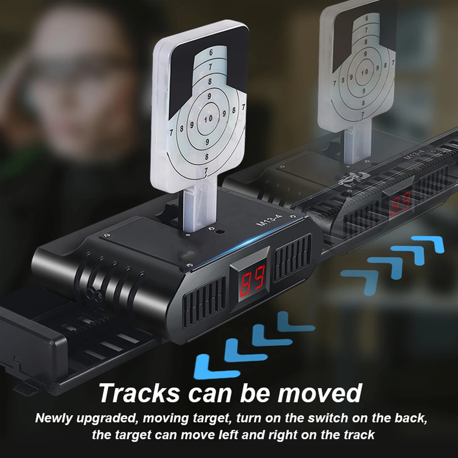 Dry Fire Laser Training Target with Counting Function Mobile induction undulating target with Moving Track 9mm Laser Cartridge