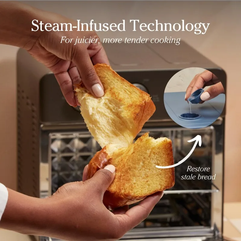 POPULAR.Wonder Oven 6 في 1 مقلاة هوائية وفرن محمصة مع ضخ بخار مدمج، صديق للكونترتوب، تسخين سريع