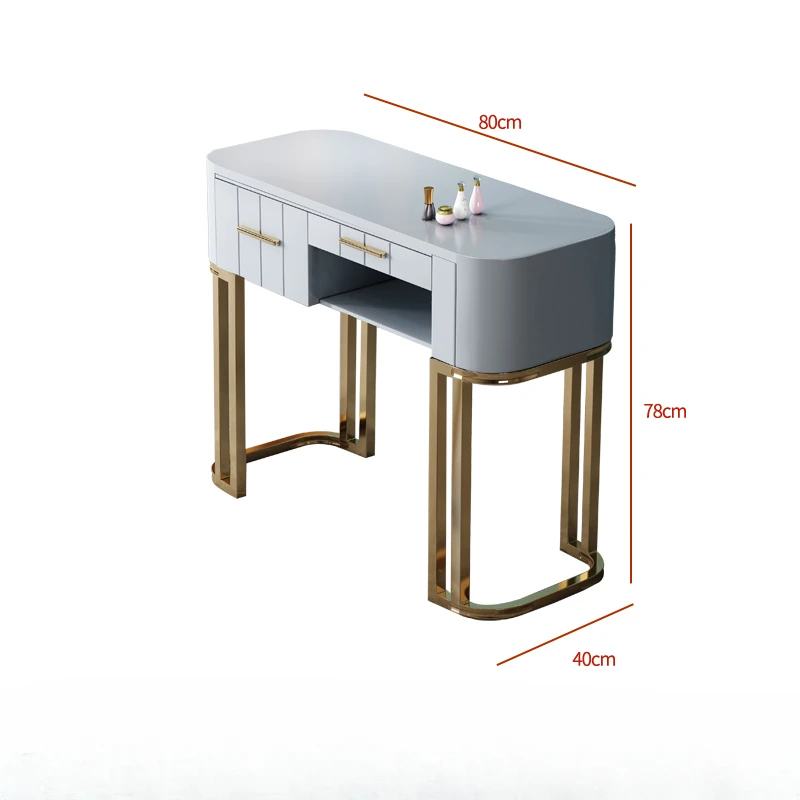 Mesa de equipo de manicura japonesa, suministros de escritorio de tecnología portátil, mesas de centro de salón de diseñador profesional, Whte