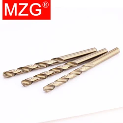 MZG-Brocas de Aço de Alta Velocidade Set, Cobalto Revestido, Haste Reta, Comprimento Padrão, CNC Drilling Cutter, M35, 1.0-13.0mm