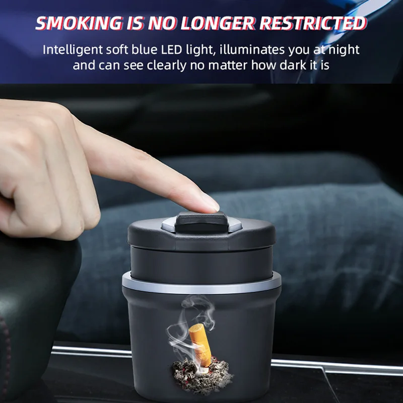 1PCS Car Ashtray Garbage Coin Storage Cup Container Cigar Ash Tray  Styling Universal Size automatic light indicator ashtray cup