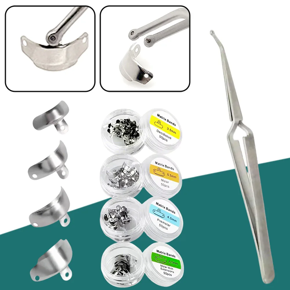 

Stainless Steel Dental Matrix Holder Clamp with Forceps for Sectional Band Placement Orthodontic Matrix Tweezer Instrument Tools