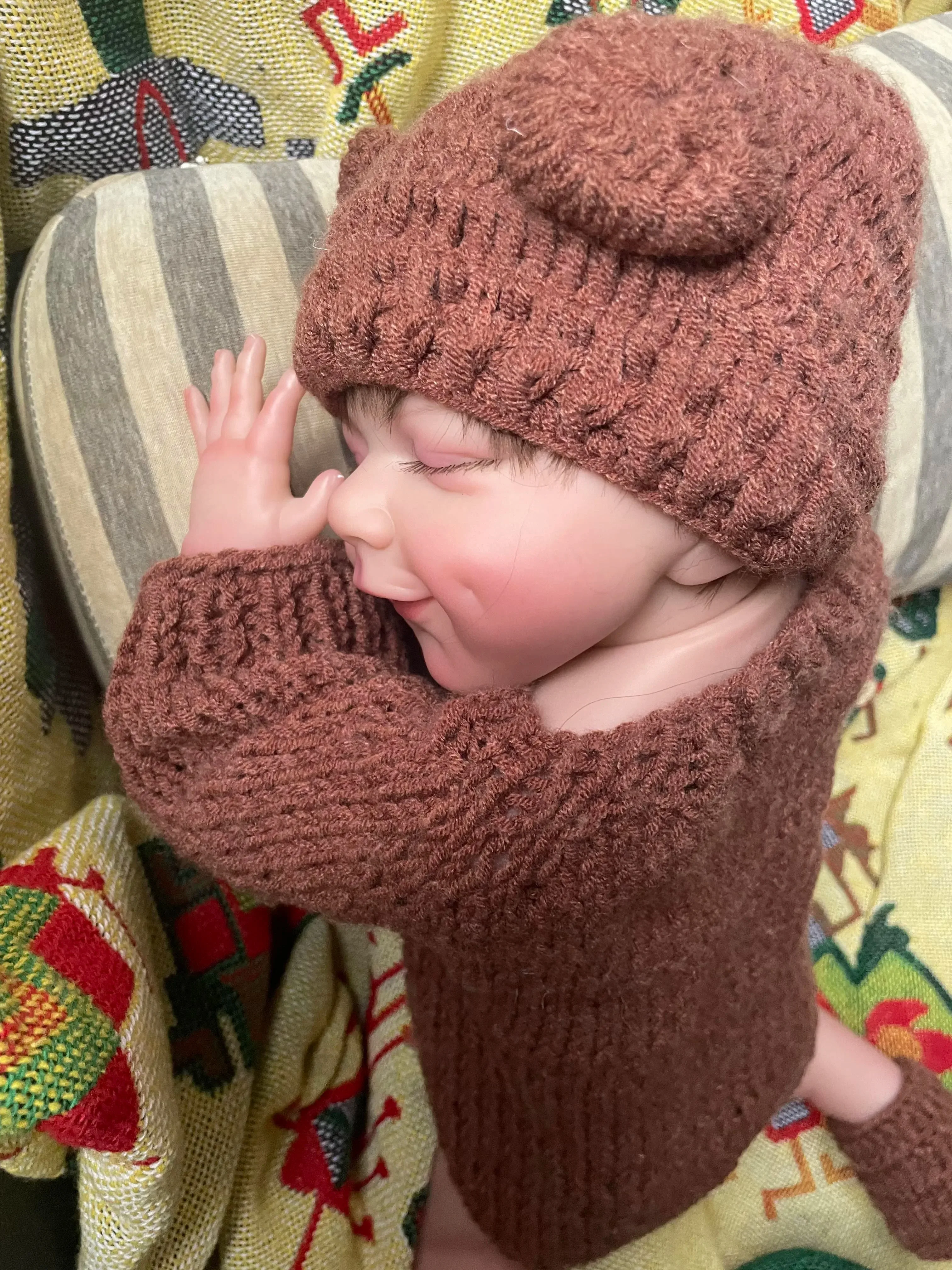 Beurre reborn d'avril pour bébé, corps entièrement en vinyle, corps de gril doux, assemblage de peau 3D, veines visibles, beurre fait à la main de haute qualité, 48cm