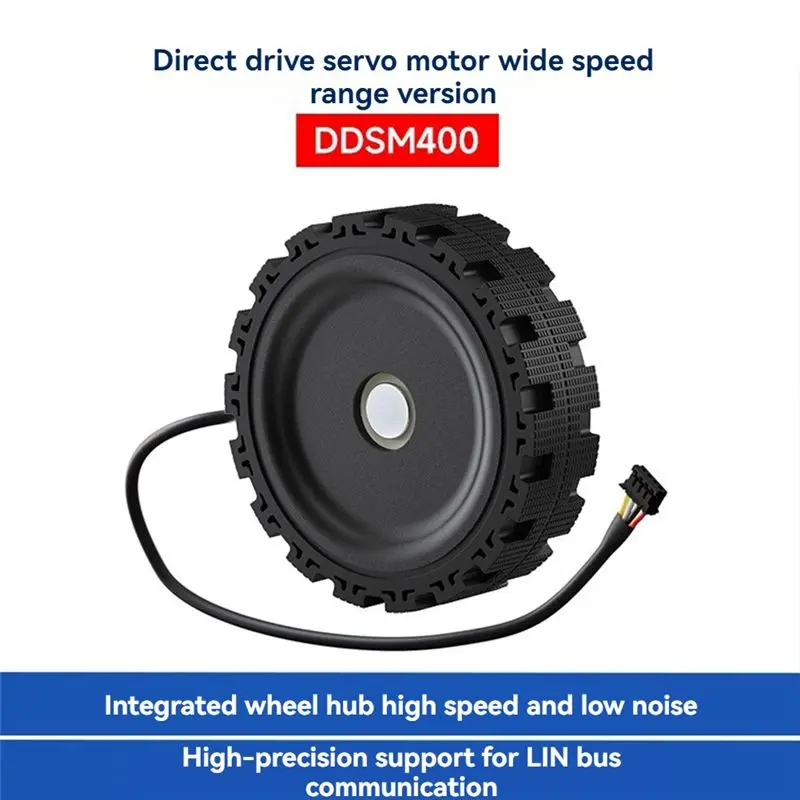 DT15 DDSM400 Direct Drive for Servo Motor Integrated Low Noise High Precision Support LIN Bus 99.99% Efficiency Black Plastic