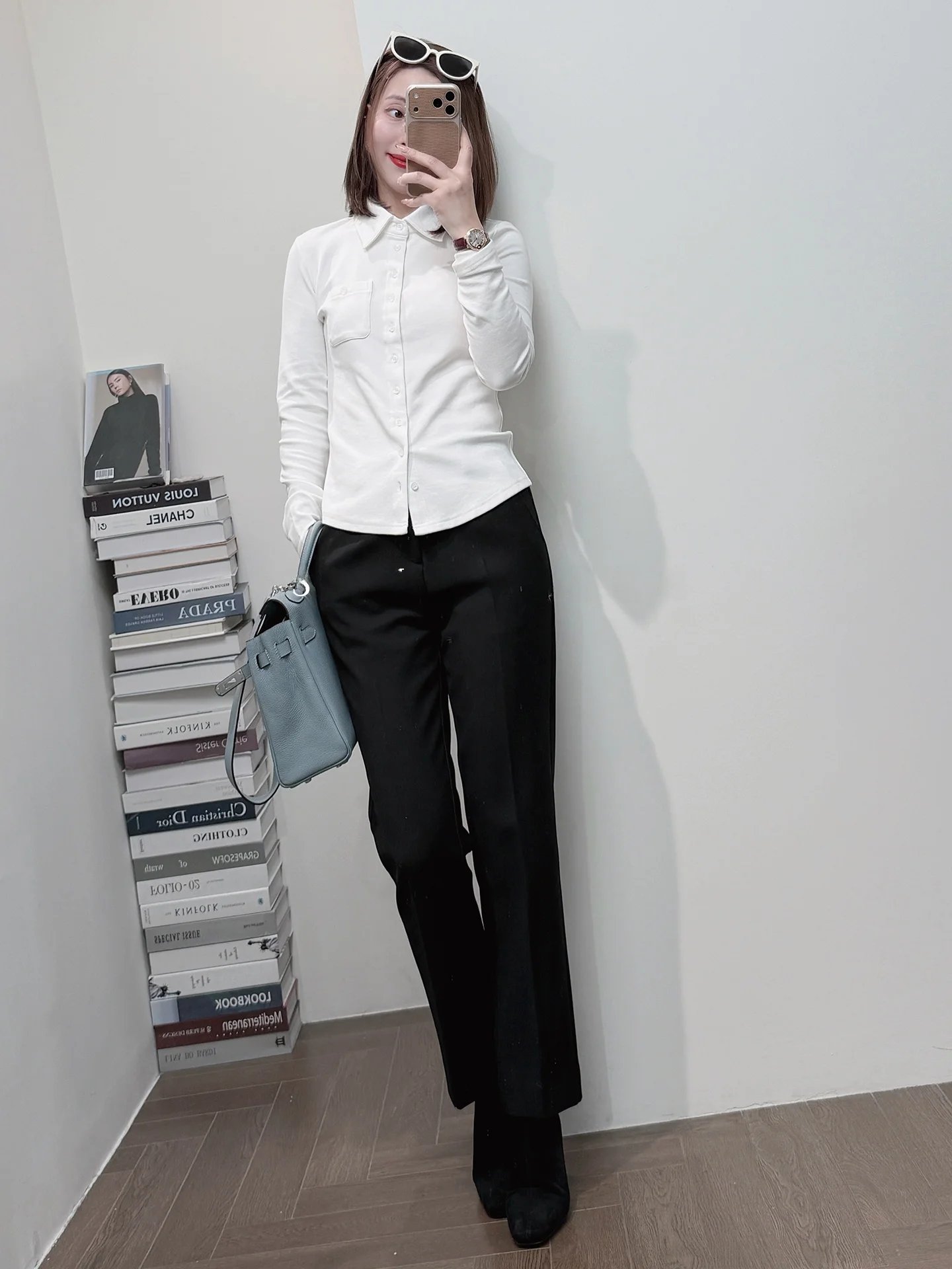 

Warm Fce Lined Slim Fit irt Self Heating Elastic Wool Blend Women's Long Sve Button up Sle Versatile Base Layer irt