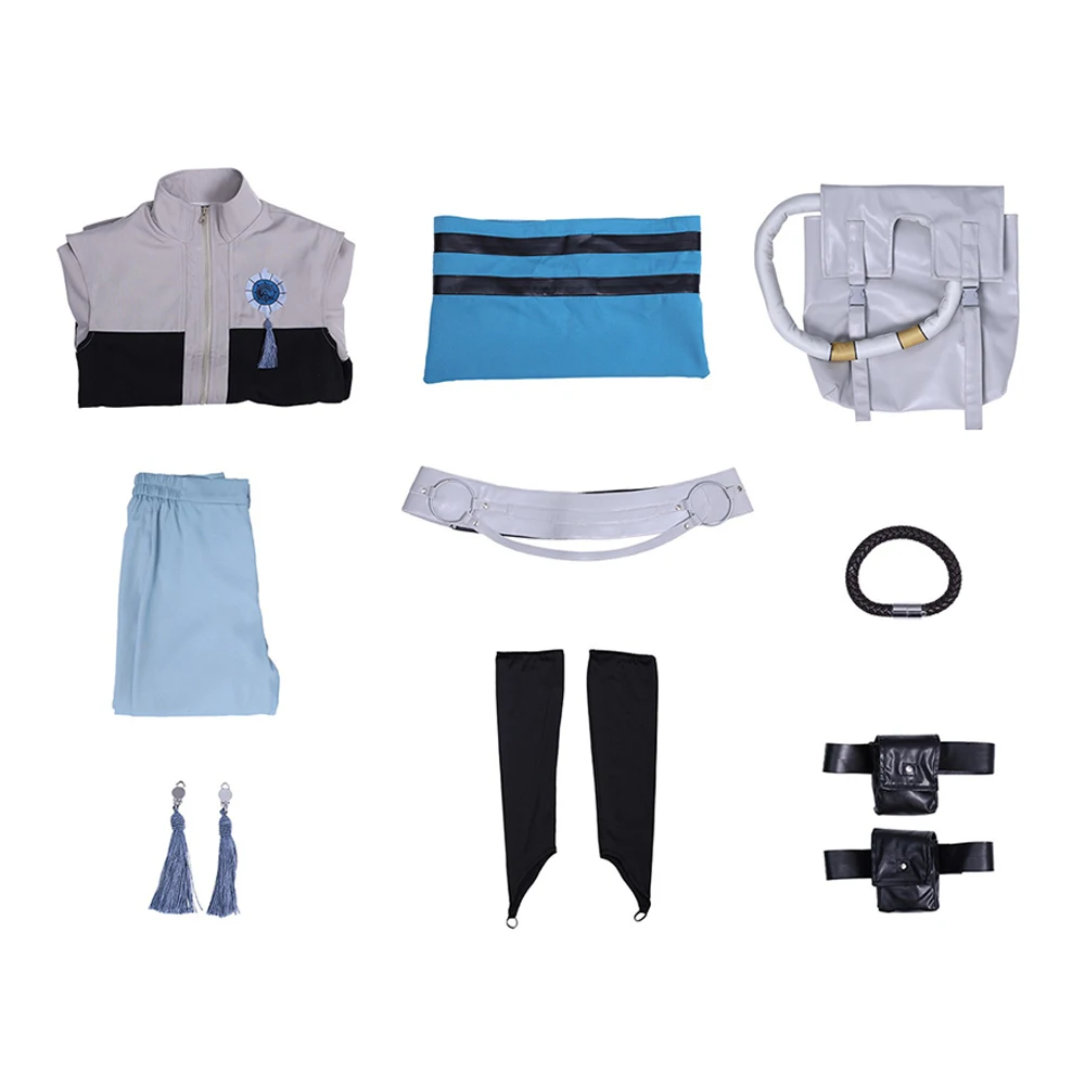 

Zanka Cosplay Adult Fantasy Clothes Earrings Set Anime GACHIAKUTA Disguise Costume for Men Women Disfraz Halloween Carnival Suit