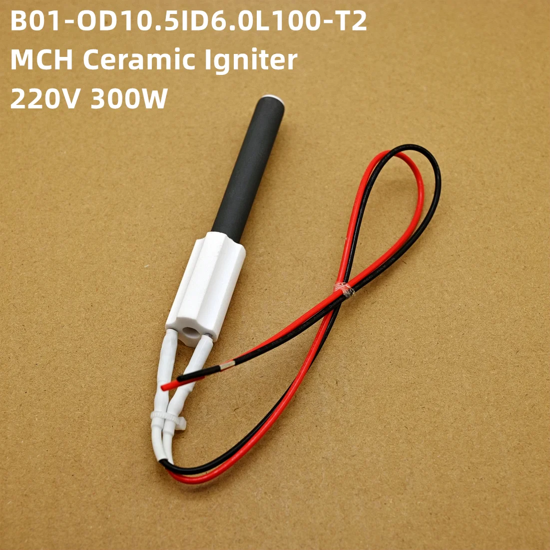 220V 300W pellet stove Ignitor black Ceramic Igniter Ceramic Heating Tubespark plug for pellet stove10.5*6*100mm