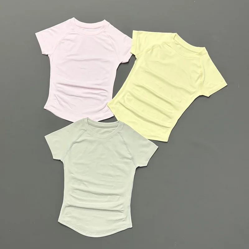 HISTELLO Damen Kurzarm-Workout-Tops, schmale Passform, hohe Dehnbarkeit, leicht, für Yoga, Laufen, Fitness, Freizeit, Alltag, Sport-Top – Detail 9