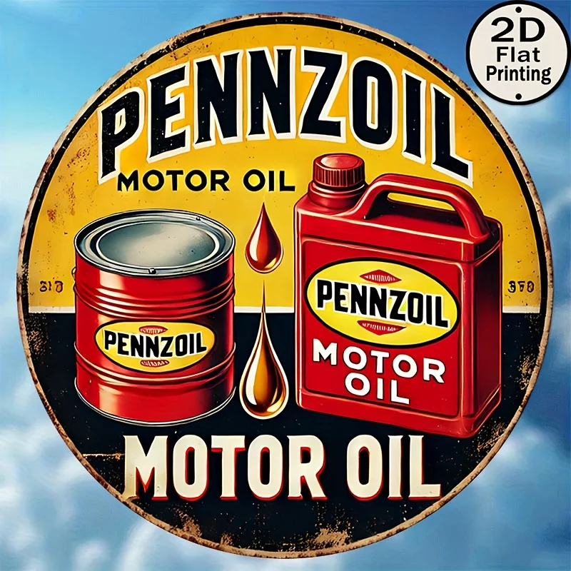 1 Stück Vintage-Wimpzoil-Motoröl-Metallschild – Retro-Garagen-Dekor mit rotem Dosen-Design – robust, 20,3 x 20,3 cm (20 x 20 cm), für drinnen und draußen
