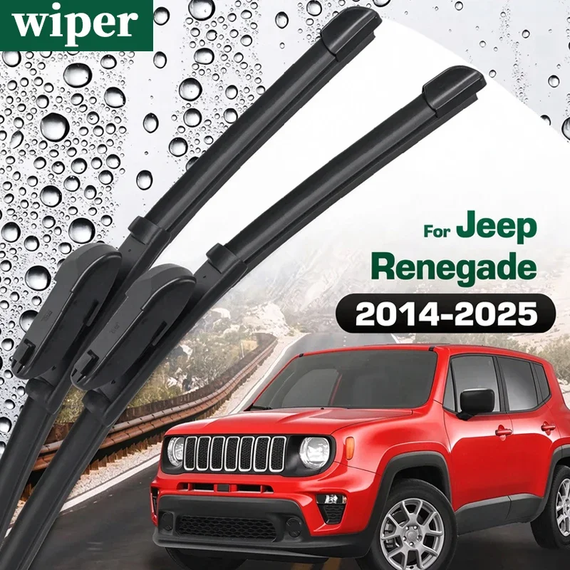 For Jeep Renegade BU 2014-2025 Rubber Wiper Front Wiper Blades Windshield Windscreen Window Brushes