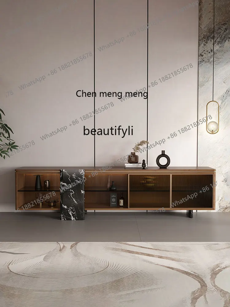 

HHMedieval solid wood TV cabinet Modern simple living room TV cabinet, storage, light luxury high-end TV cabinet H