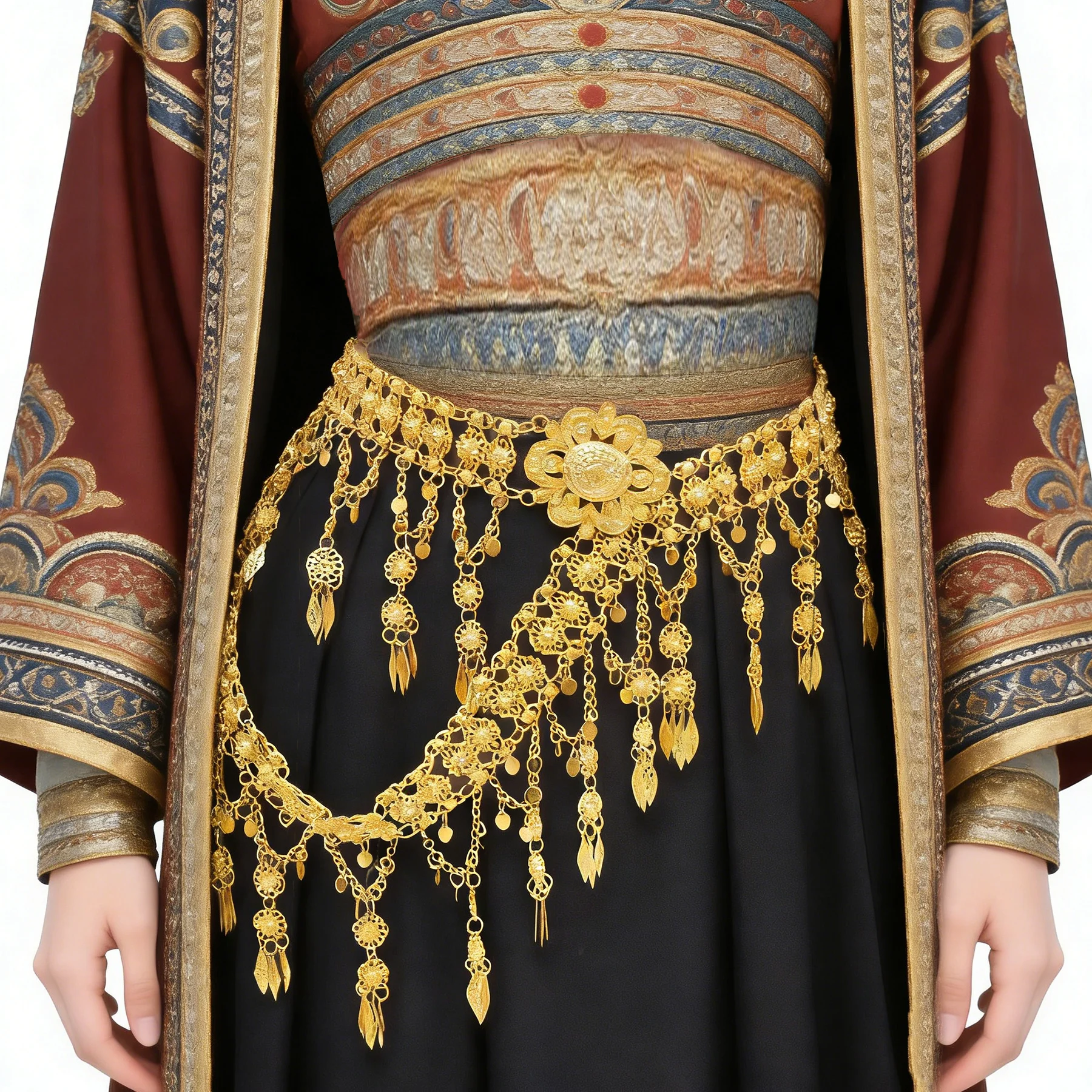 

Gold Plated Hollow Geometry Flower Waist Chain For Women Ethnic Tribe Style India Gypsy Dance Party Jewelry Female Accessory
