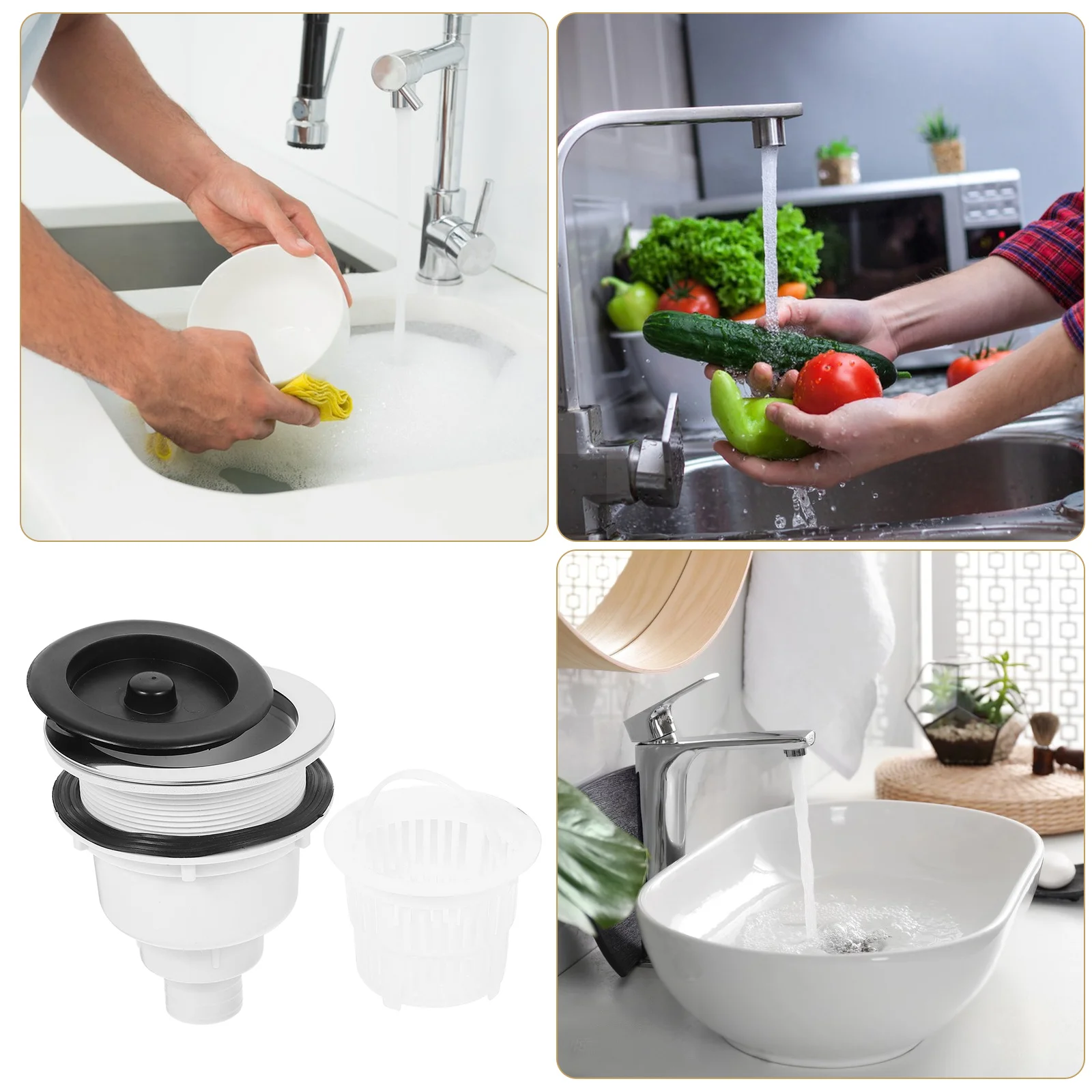 

Ceramic Basin Strainer for Shampoo Bed Hair Salon Drain Plug Stainless Steel Sink Basket Efficient Flow Design Easy Install