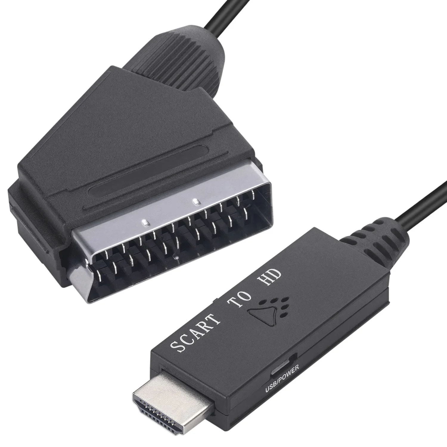 Scart To Hdmi-compatible Converter Cable Audio Video Adapter Conversion Cable 1m For Hdtv Stb Vhs Dvd