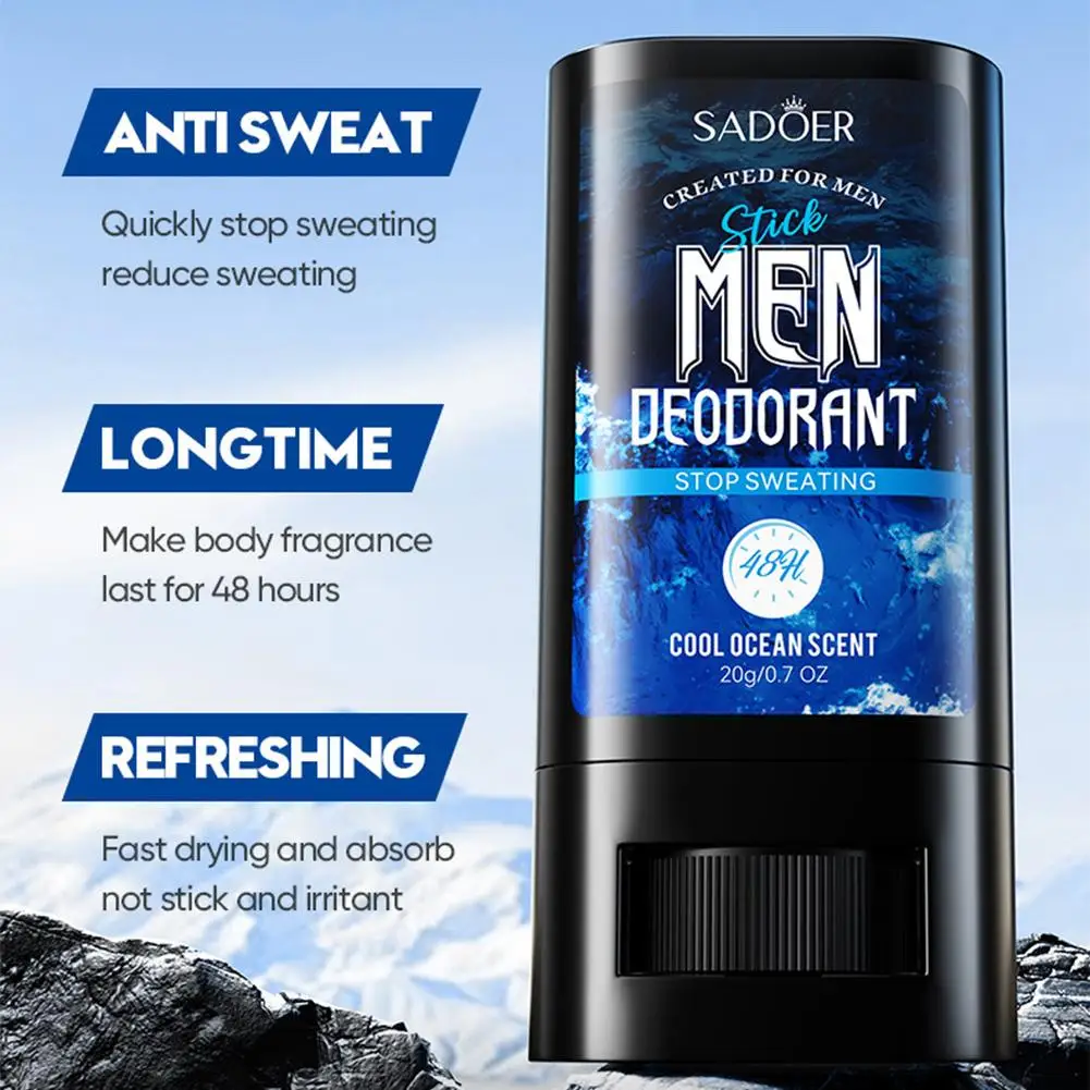 Men's Deodorant Stick, Sweat Resistant, 48Hour Odor Control, Dry, Fragrant, Removes Underarm Odor, Refreshing Stick 20g