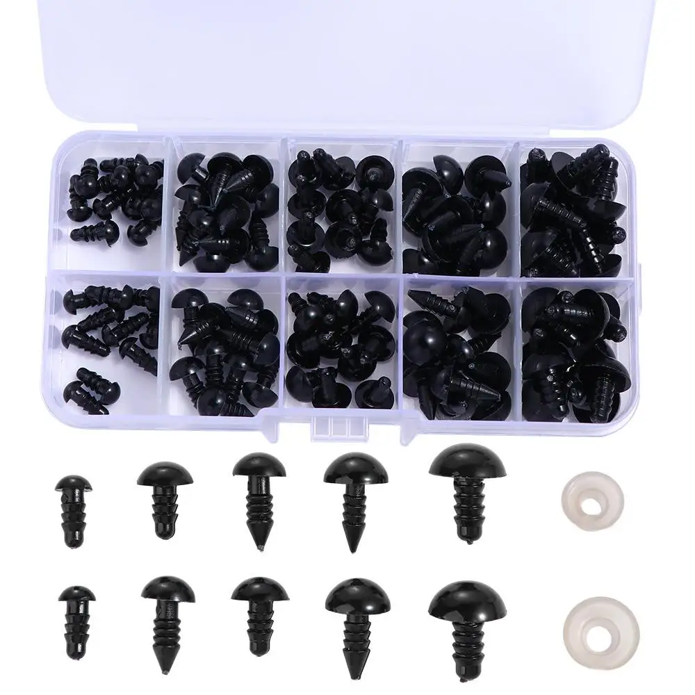 100pcs Full Black DIY Funny Toy Toy Accessories Stuffeds Toy Doll Accessories 10mm Eyeball Toys Eyes Doll Eyes