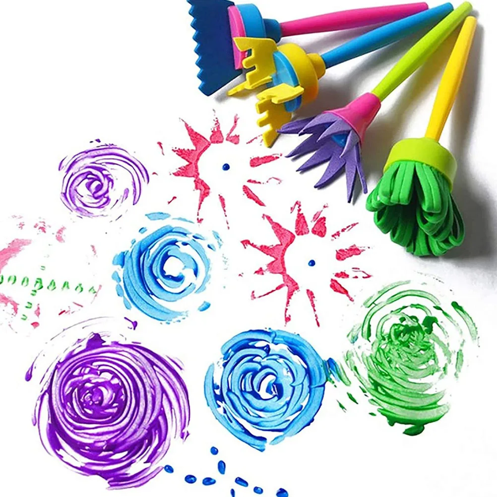 مجموعة واحدة من أدوات الرسم للأطفال، لوازم الرسم الإسفنجية الإبداعية، مجموعة أدوات الرسم الإسفنجية التعليمية المبكرة للأطفال لفن ما قبل المدرسة #5