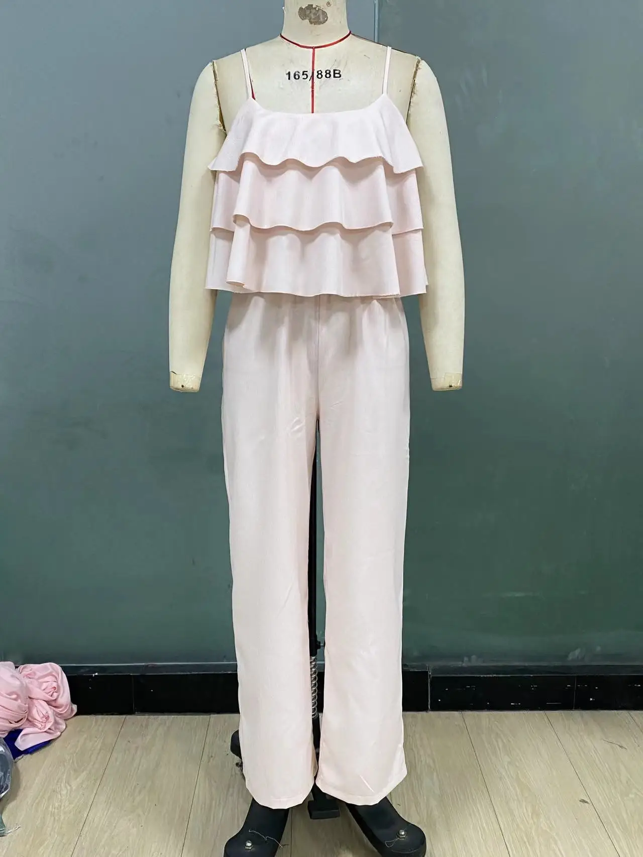 Women's Jumpsuit 2025 Fashion Spring and Summer Latest Hot Selling Style, Casual, Minimalist Chic Lotus Leaf Suspender Jumpsuit