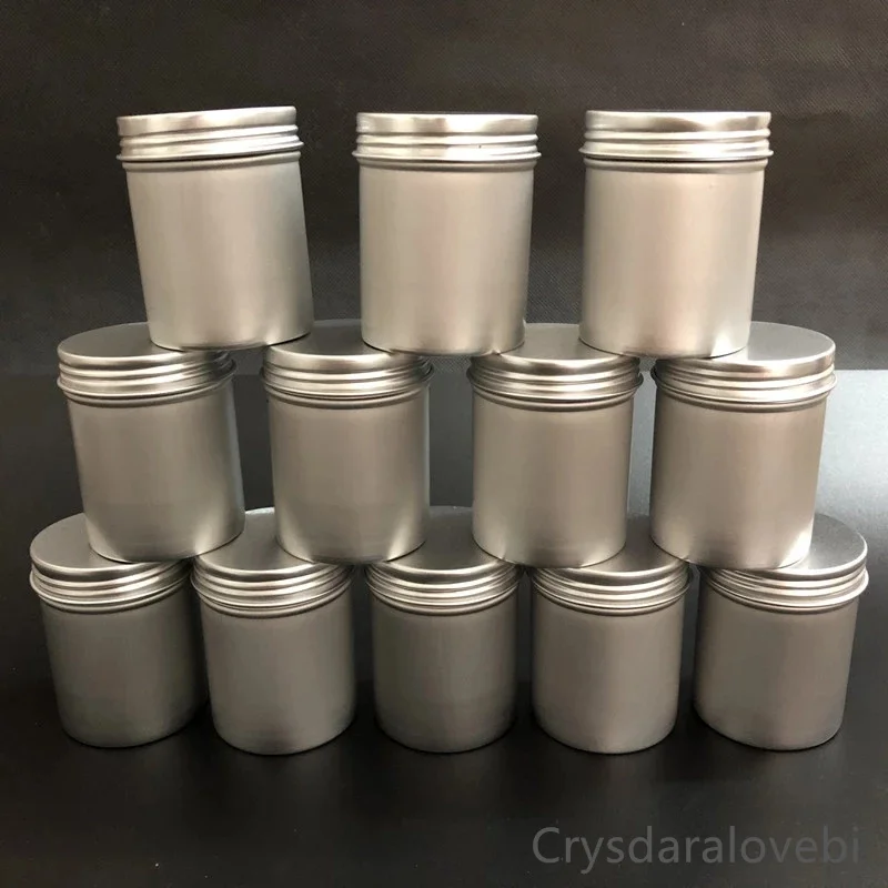 3 Sizes&4 Sets Aluminum Storage Spices Case Coffee Candy Tea Storage Jars Set Round Metal Lip Balm Tins Jars For Spices