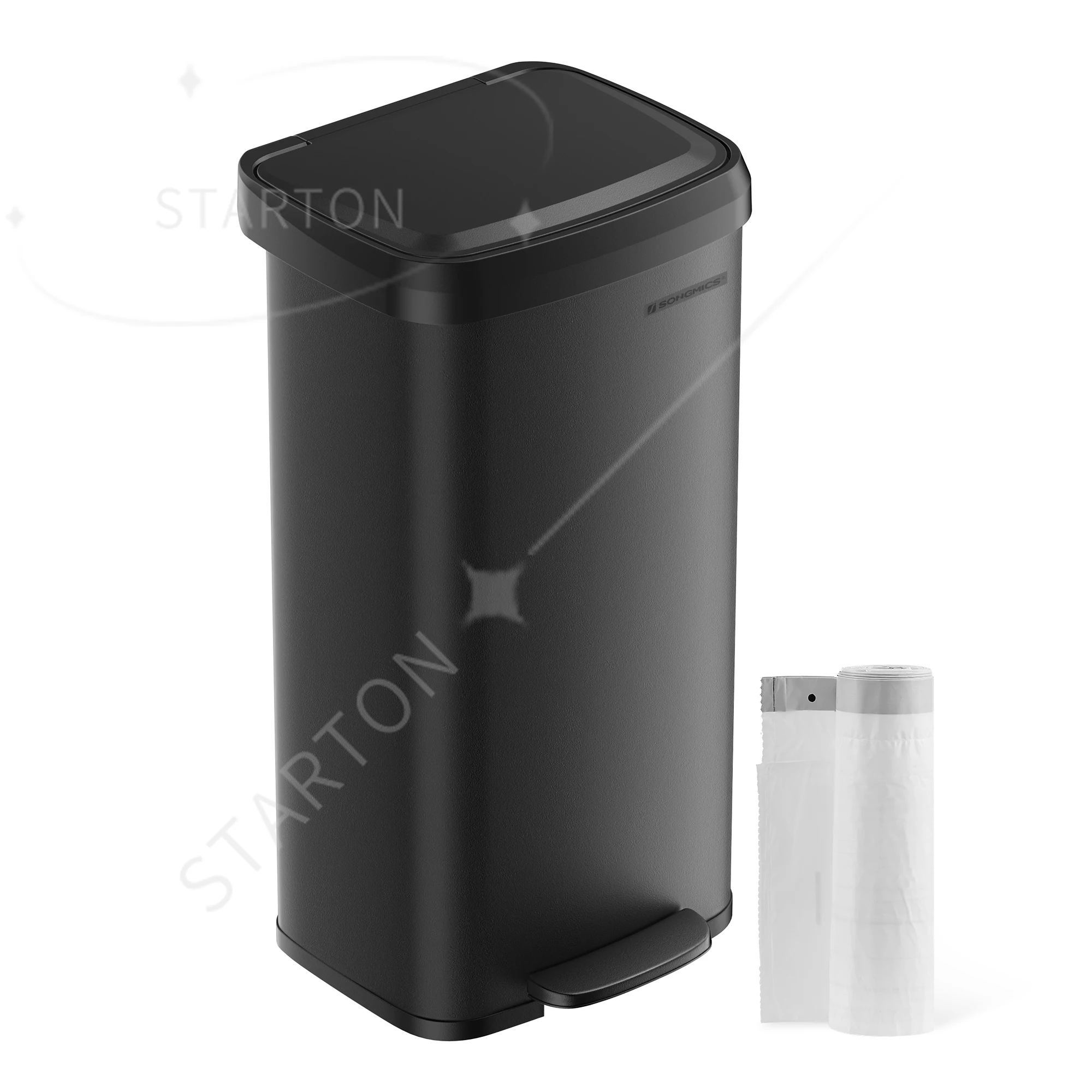 

Large Capacity Hotel Dual Garbage Can 68L Rectangular Rubbish Bin Metal Waste Pedal Bin with Lid Galvanized Trash Can