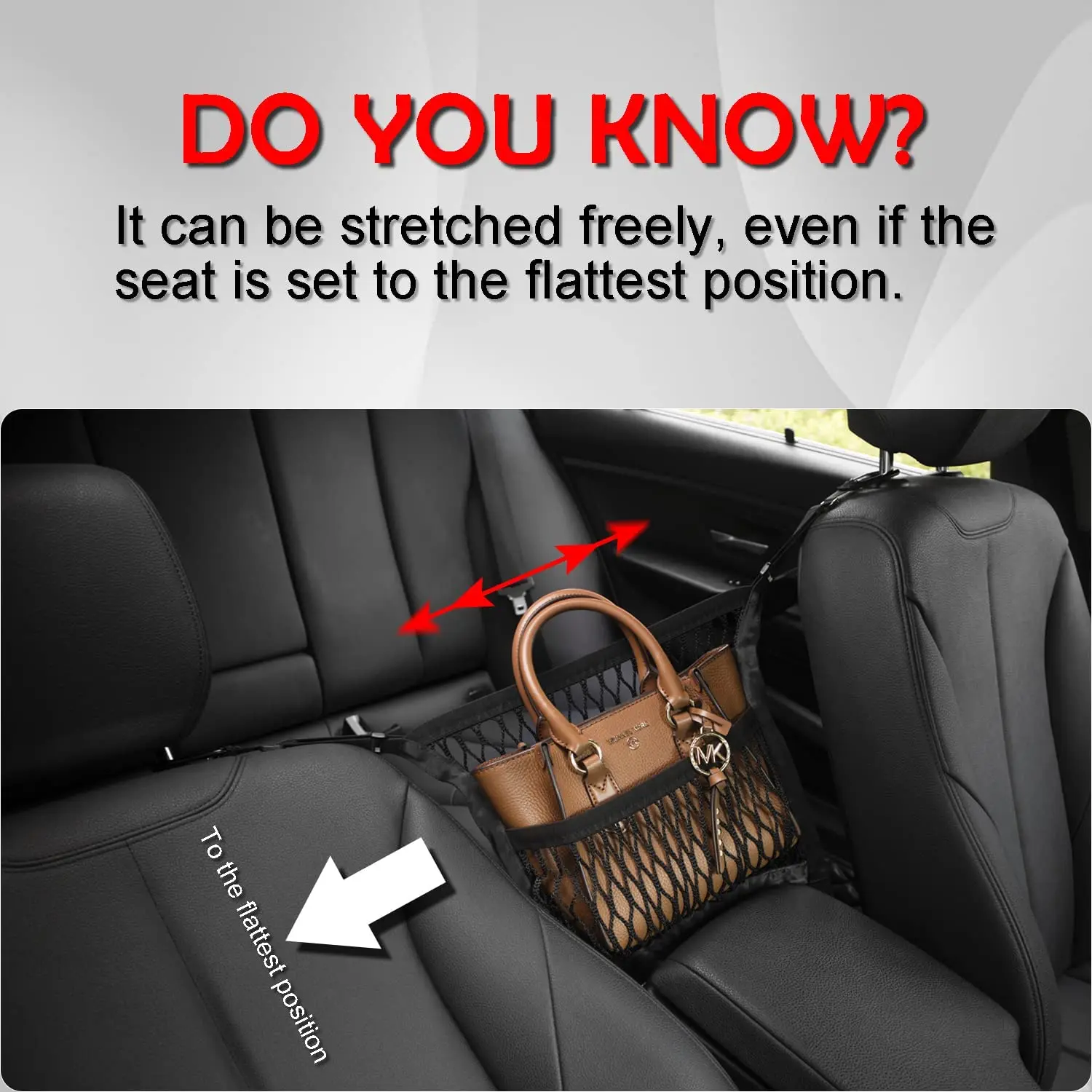 Car Mesh Organizer, Seat Back Net Bag, Barrier of Backseat Pet Kids, Cargo Tissue Purse Holder, Driver Storage Netting Pouch