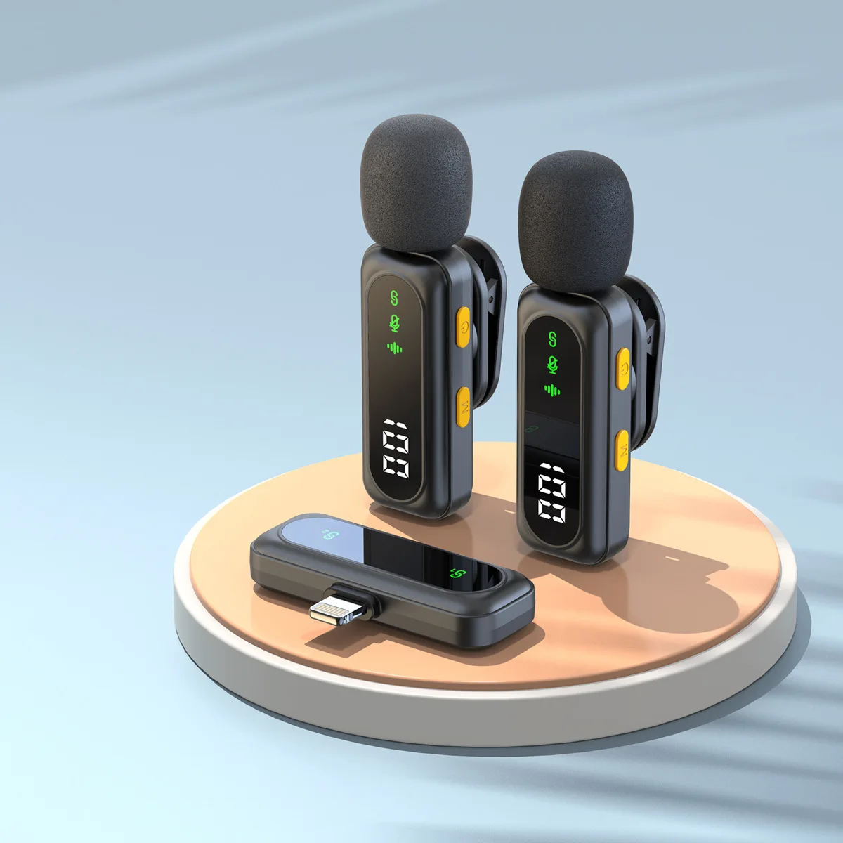 Professional Wireless Lavalier Microphone System with Intelligent Noise Cancellation Lapel Mic For Vlog&Interviews&Conferences