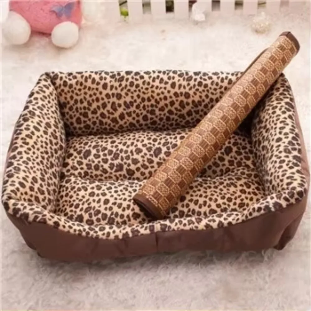 

Leopard Print Pet Dog Nest Runpin Cx-0040 Warm Stylish Rectangular Pet Dog Nest Autumn Winter Comfortable Durable Pet Nest