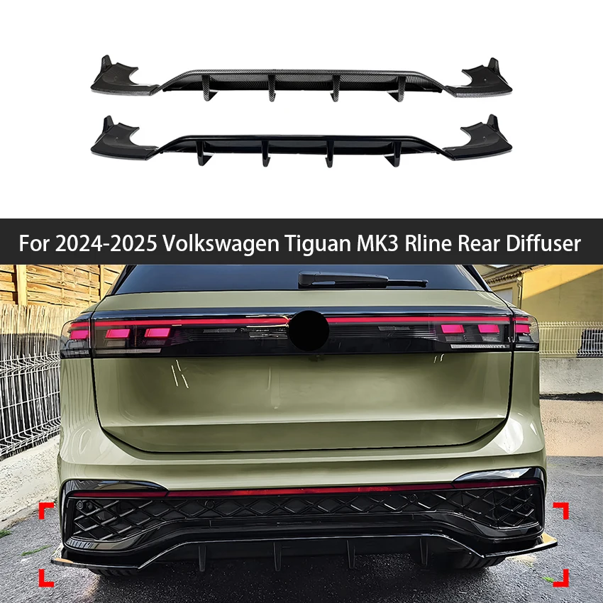

Для 2024-2025 Volkswagen VW Tiguan MK3 Rline Защитная пленка заднего бампера Диффузор для губ Задние боковые сплиттеры Спойлер для губ