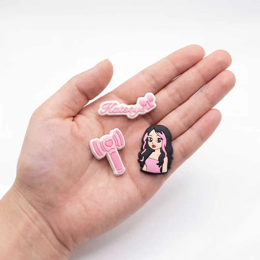 16-100pcs Cartoon Katseye Musical Theme Series PVC Shoe Charms Accessories DIY Detachable Waterproof PVC Shoe Decorations Gifts