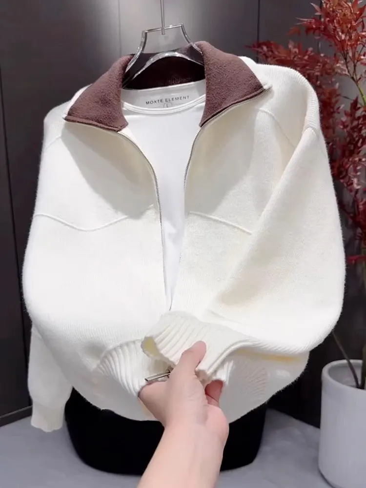 

Мягкий мужской кардиган с воротником, оверсайз, для отдыха, осенне-зимний, в корейском стиле, для пар, верхняя одежда с длинными рукавами