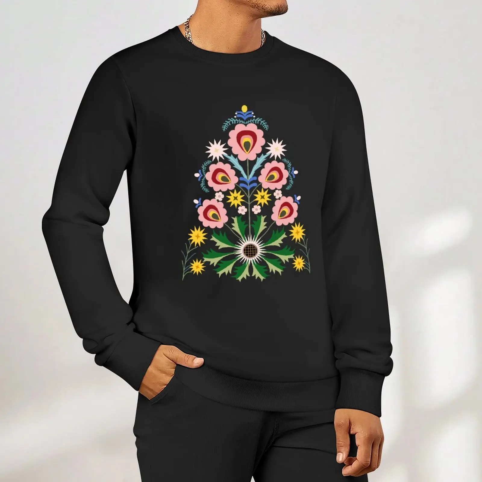 Serdok - Kwiaty Podhala Pullover رياضية على الطراز الياباني ملابس شتوية ملابس رجالي بلوزات جرافيك