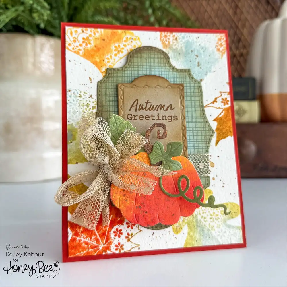 September 2o26 New Honeycomb Hexies Framed in Fall Harvest Blooms Halloween Metal Cutting Dies Stamps for DIY Handmade Scrapbook view 3