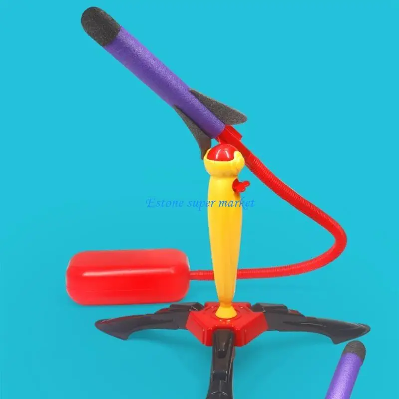 لعبة قاذفة الصواريخ 090B، صواريخ إسفنجية ملونة مع قدم لمنصة الإطلاق، ألعاب مضحكة للاستخدام في الهواء الطلق كهدايا للأطفال #4