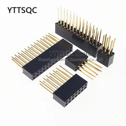 10pcs 2.54mm 2x2/3/4/5/6/8/10/12/18/20/40 Pin Double row Straight FEMALE Stackable 11mm Long Legs Header For Arduino Shield