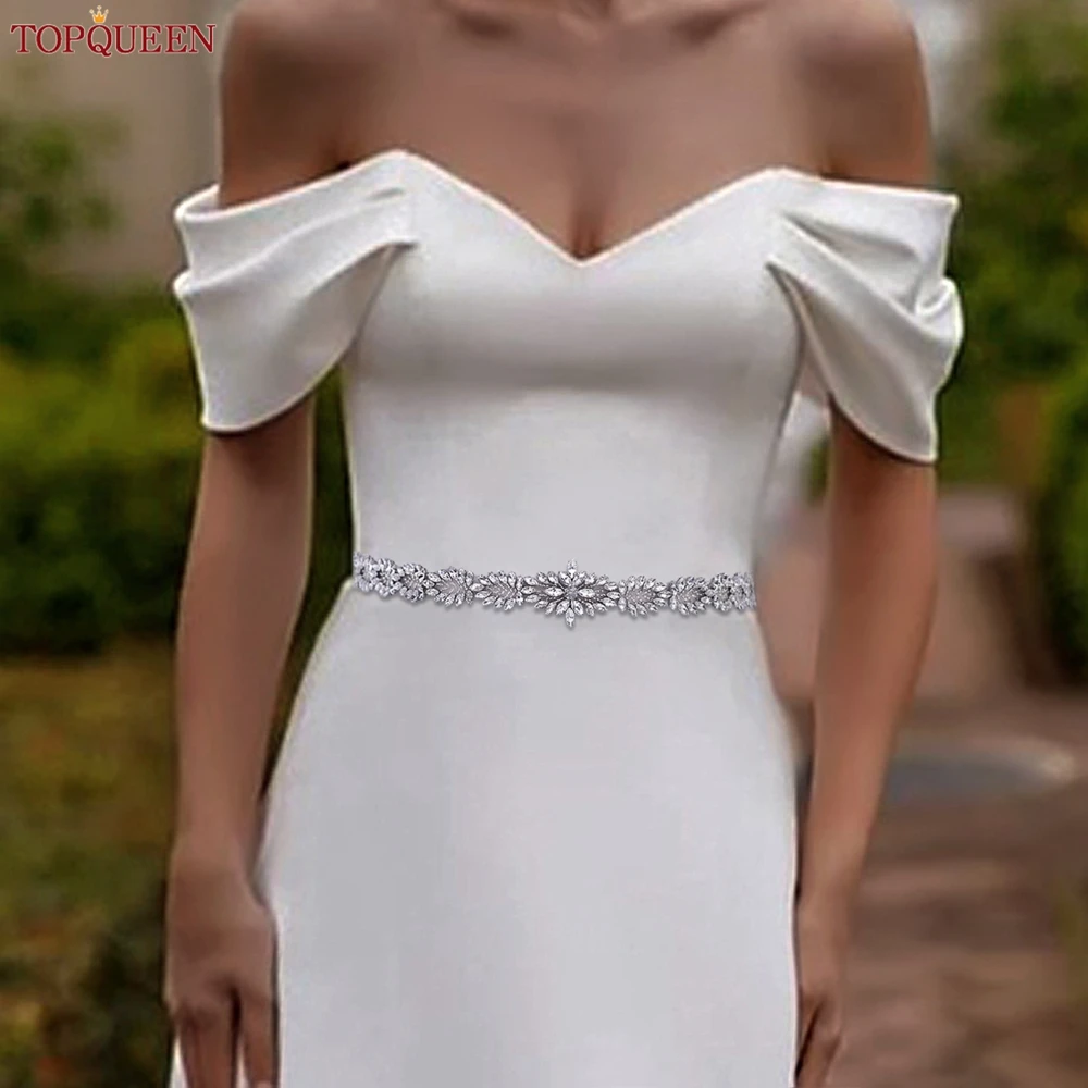 TOPQUEEN S41 Bridal Belt Wedding Dresses Ladies Bridesmaid Women Dress Party Jewelry Western Crystal Diamond Luxurious Handmade