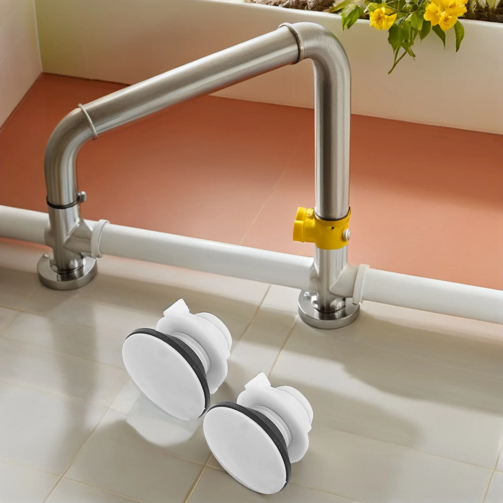 

2Pcs Toilet Tank Plastic Plug Airtight Replacement Water Tower Connector for Bathroom Fish Tank Pool Bucket Caps Durable