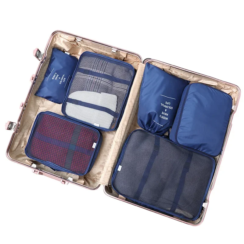 

6/7/8Pcs Set Travel Organizer Storage Bags Suitcase Packing Storage Cases Portable Luggage Organizer Clothes Shoe Tidy Pouch