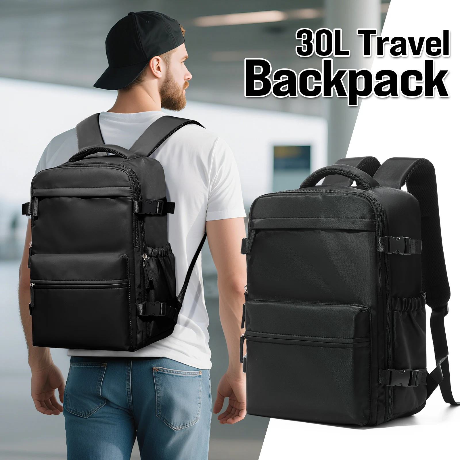 

Vacuum Bags for Clothes, Men Women Vacuum Compression Backpack 15.6in Laptop Backpack Aeroplane Carry-Ons Travel Backpack