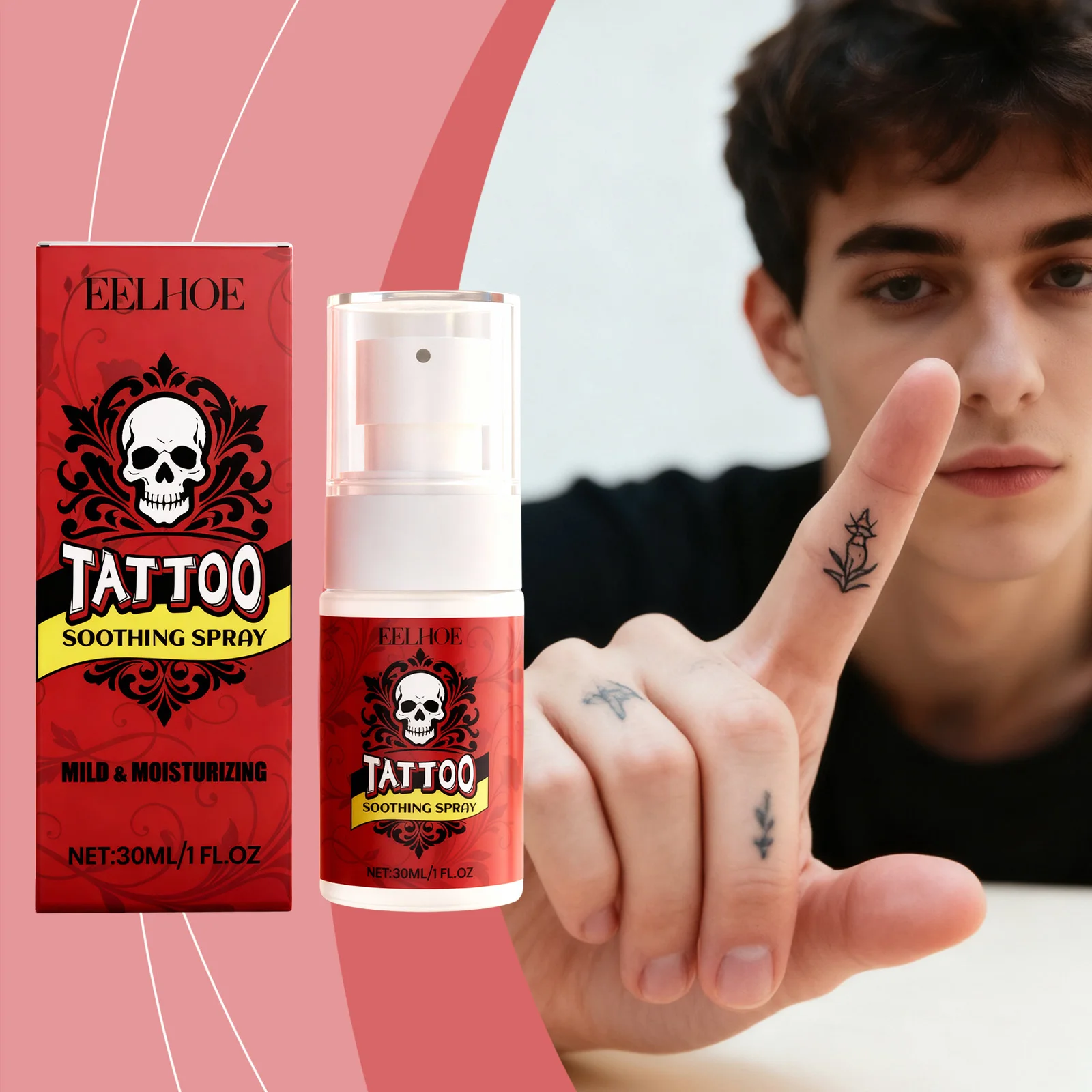 Tattoo Care Spray, Mild Hydrating & Moisturizing, Nourishes Tattooed Skin, Refreshing Water-Based Skin Care Spray