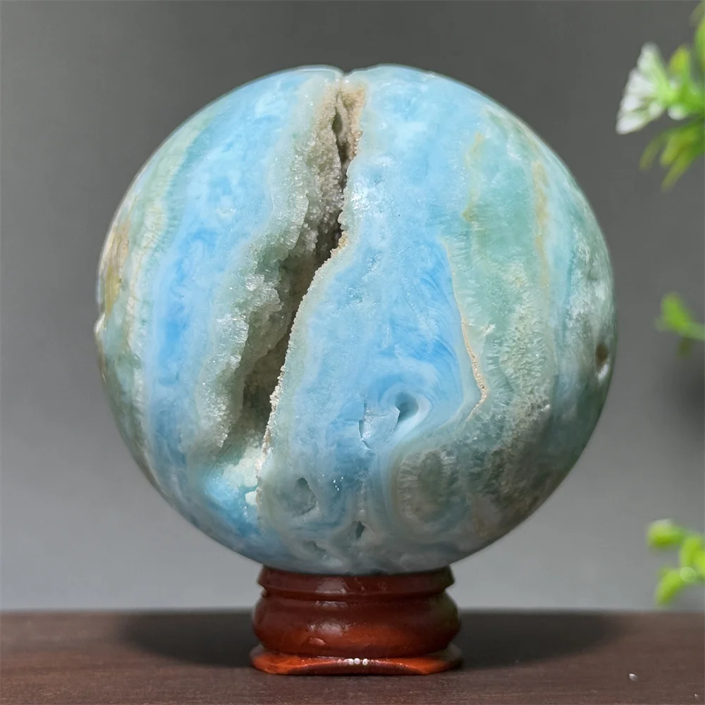 Natural Mineral Quartz Heteropolar Mineral Ball Home Decoration Reiki Therapy Energy Divination Meditation Collection+Base