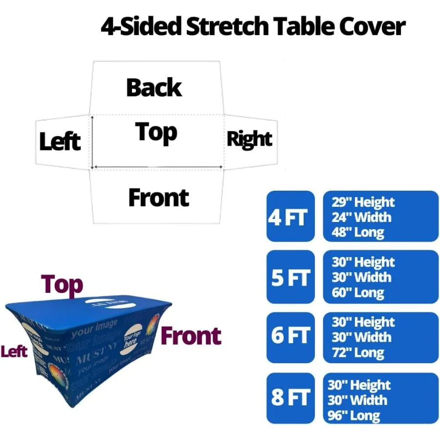 مفرش طاولة مخصص 4FT 6 FT 8 FT مفرش طاولة مفرش طاولة للمناسبات التجارية وأعياد الميلاد والزفاف والذكرى السنوية للعرض التجاري #3