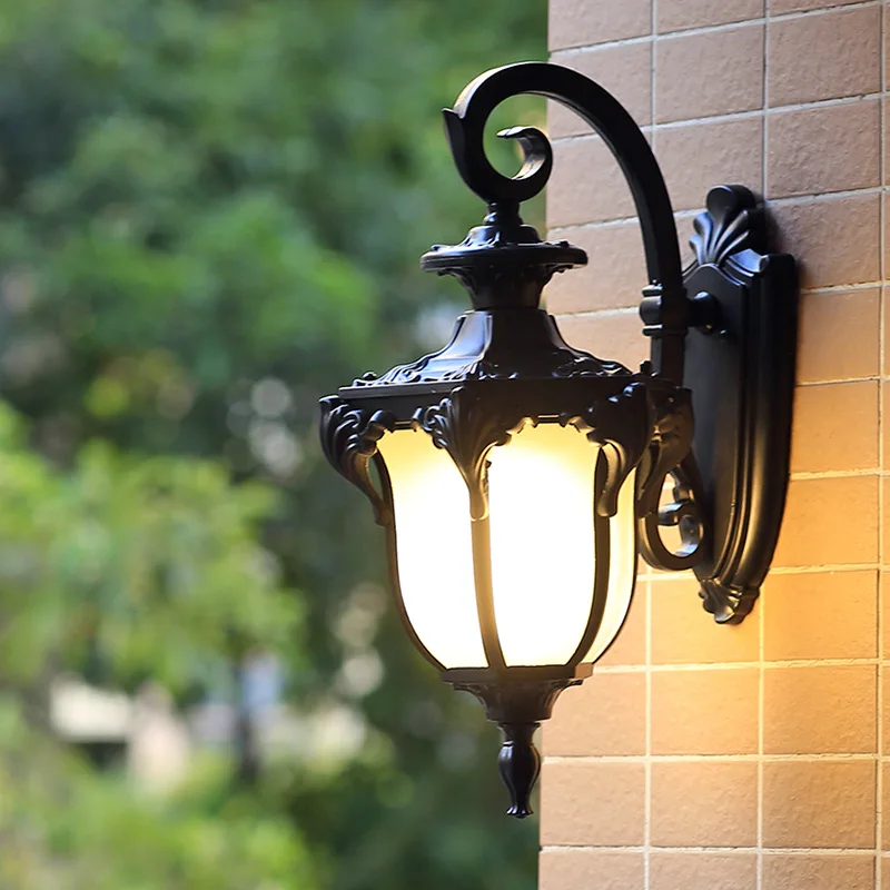

Outdoor Wall Lamp Garden Wall Lighting Glass Balcony Wall Light Shop Outside Wall Sconce Home Wall Lamps Free Bulb