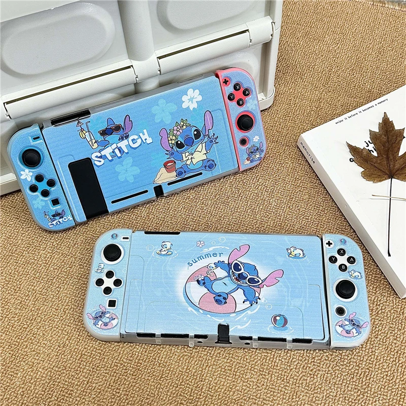 디즈니 스티치 소프트 TPU 스킨 보호 케이스 Nintendo Switch NS Oled Joy-Con 컨트롤러 보호 백 하우징 쉘 커버