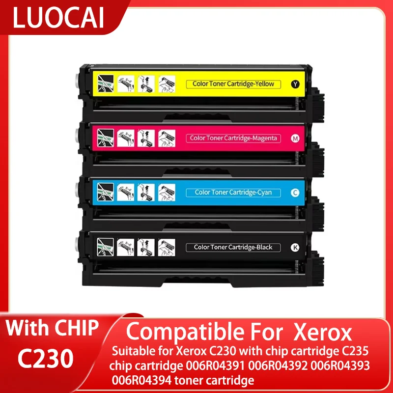 Suitable for Xerox C230 with chip cartridge C235 chip cartridge 006R04391 006R04392 006R04393 006R04394 toner cartridge