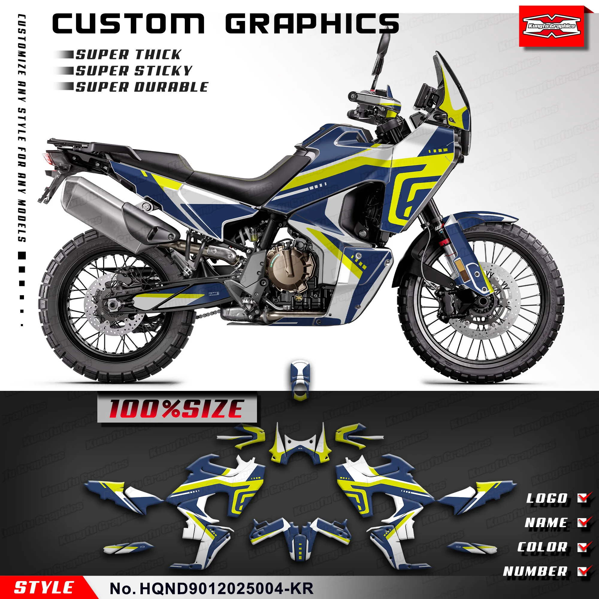 

Набор наклеек KUNGFU GRAPHCS для HUSQVARNA NORDEN 901 NORDEN901 2020 2021 2022 2023 2024 2025, HQND9012025004-KR