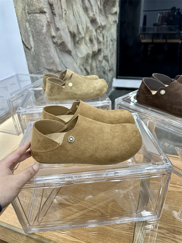 Ultra-Soft Latex Insoles Men's Casual Shoes Fashionable All-Match Spring Summer New Style round Toe Flat Bottom Leather Shoes
