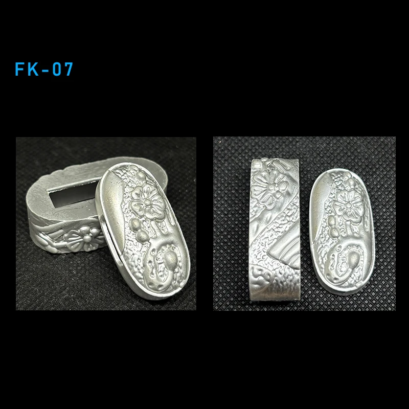 Hochwertige Legierung Katana Butt Cap Fuchi Kashira Griff Kragen für japanische Schwert Samurai Wakizashi Katanas Schwerter Armaturen – Detail 8