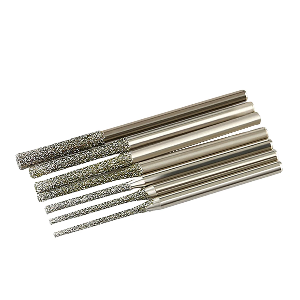 5PCS Diamond Coated Drill Bits 0.8/1/1.2/1.5/1.8/2/2.5mm 2.35mm Shank Drill Bit For Drilling Glass, Blocks Jars, Tile Bottles