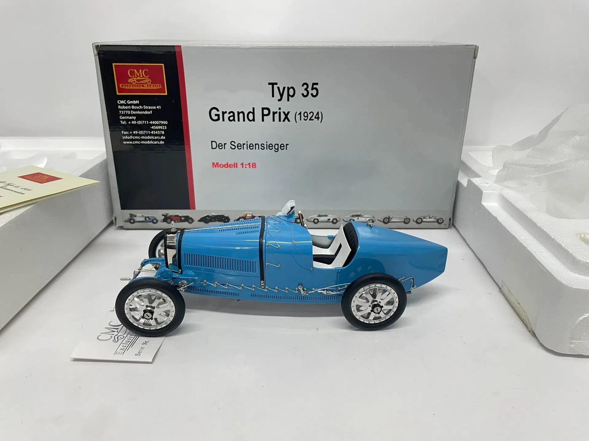 CMC 1:18 Typ 35 Grand Prix 1924 Simulation Limited Edition All Open Alloy Metal Static Car Model Toy Gift